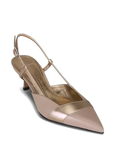 Kiton Metallic Leather Sling In Neutral