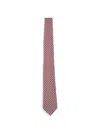 Kiton Micro Diamond Seven-fold Tie In Red