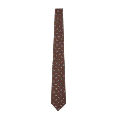Kiton Micro Floral Seven-fold Tie In Multi
