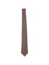 Kiton Micro Geometric Tie In Brown