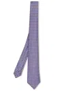Kiton Micro Pattern Beige And Blue Tie In Blue