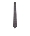 Kiton Micro Pattern Silk Tie In Blue