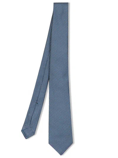 Kiton Micro Pattern Tie Beige/blue