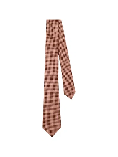 Kiton Micro-check Tie In Pink