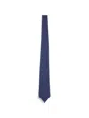 Kiton Micro-geometric Silk Tie In Blue