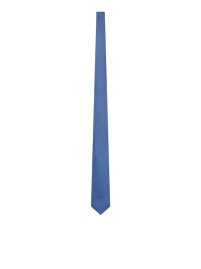 Kiton Micro-pattern Tie In Blue