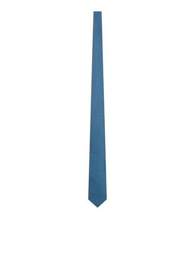 Kiton Micro-pattern Tie In Blue