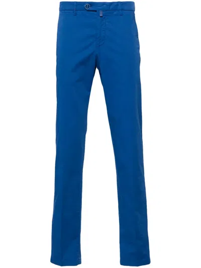 Kiton Mid-rise Slim-fit Chinos In Blue