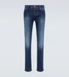 KITON MID-RISE SKINNY JEANS