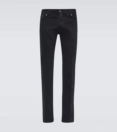 Kiton Mid-rise Straight Jeans In Black