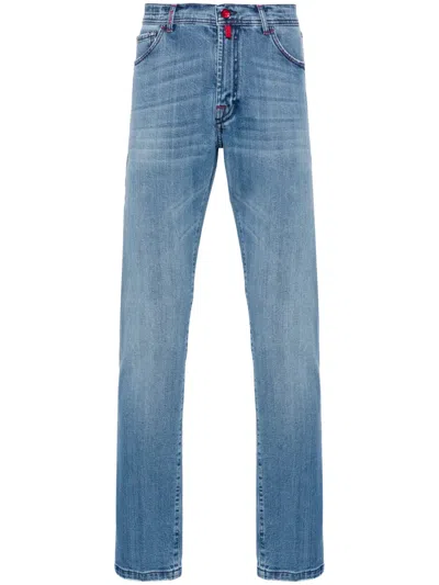 Kiton Mid-rise Straight-leg Jeans In Blue