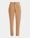 Kiton Mid-rise Tapered-leg Ankle Jeans In Gold