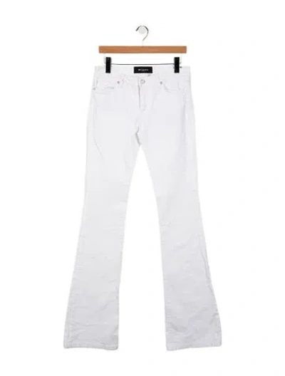 Pre-owned Kiton Mid-rise Flared Jeans In White