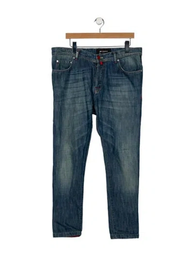 Pre-owned Kiton Mid-rise Straight Leg Jeans In Blue