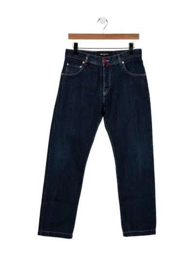 Pre-owned Kiton Mid-rise Straight Leg Jeans In Blue