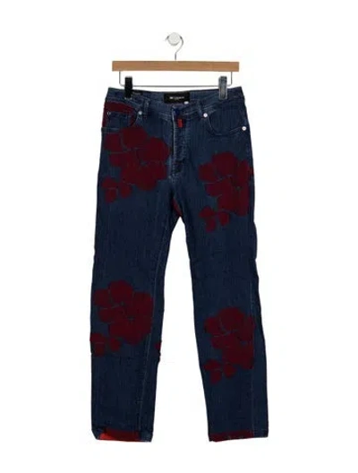 Pre-owned Kiton Mid-rise Straight Leg Jeans In Blue