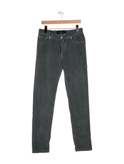 Pre-owned Kiton Mid-rise Straight Leg Jeans In Gray