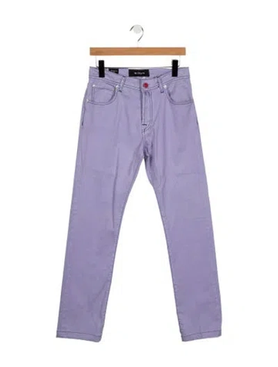 Pre-owned Kiton Mid-rise Straight Leg Jeans In Purple