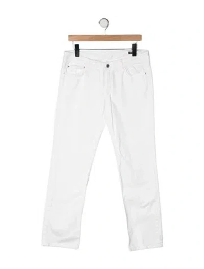 Pre-owned Kiton Mid-rise Straight Leg Jeans In White