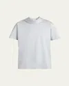 Kiton Mock-neck Wool Silk Top In Lt Blu