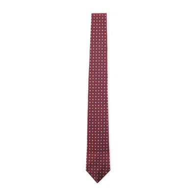 Kiton Multicolor Silk Tie In Burgundy