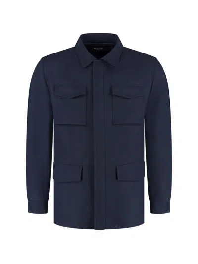 Kiton Multi-pocket Field Shirt Jacket In Blue