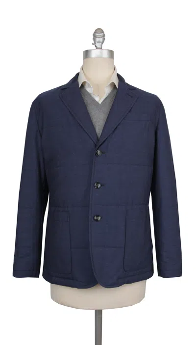 Pre-owned Kiton Navy Blue Cashmere Blend Solid Jacket - (kt222244)