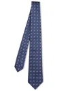 Kiton Navy Blue Patterned Tie In Blue