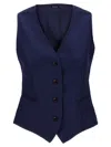 Kiton Silk Cashmere Vest Gilet Blue In Navy Blue