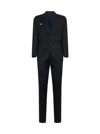 Kiton Navy Blue Virgin Wool Single-breasted Suit