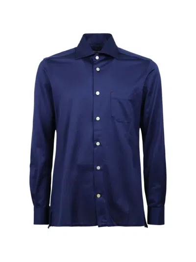 Kiton Nerano Chest-pocket Shirt In Blue
