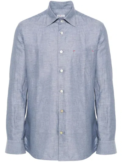 Kiton Nerano Long-sleeve Shirt In Blue