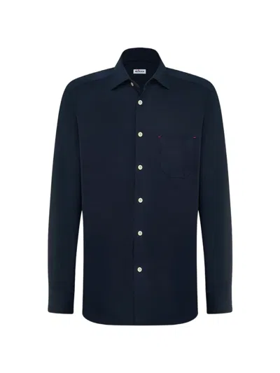 Kiton Nerano Long-sleeve Shirt In Blue