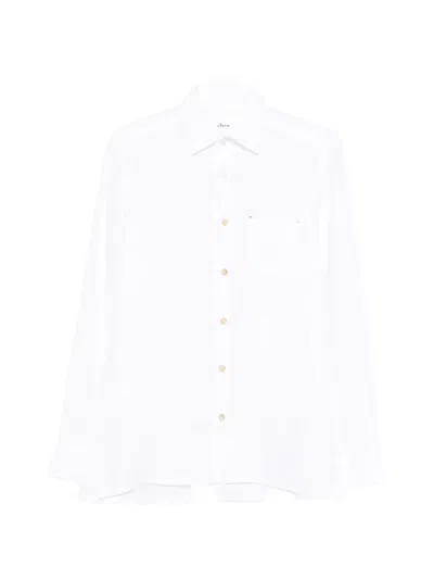 Kiton Nerano Pocket Button Shirt In White