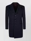 Kiton Notch Lapel Coat With Back Vent And Pockets In Black