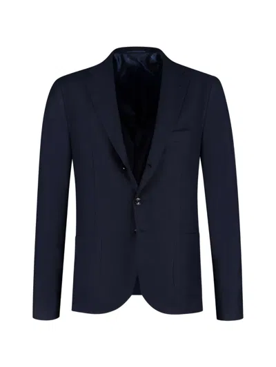 Kiton Notched-lapel Single-breasted Blazer In Blue