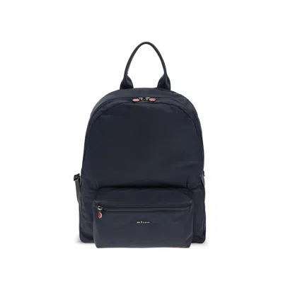 Kiton Nylon Backpack In Blue