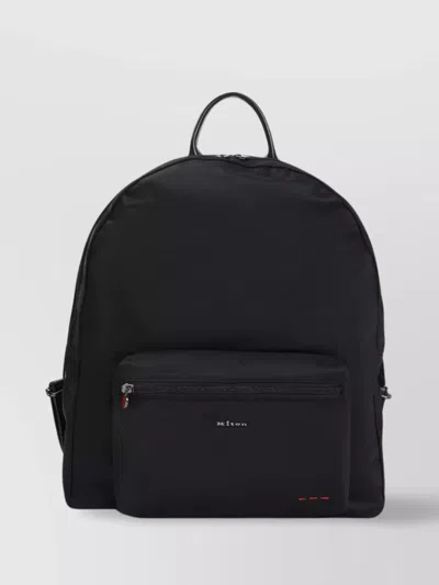 Kiton Nylon Backpack With Signature Stitching