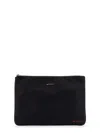 Kiton Nylon Clutch Bag With Metal Lettering Logo