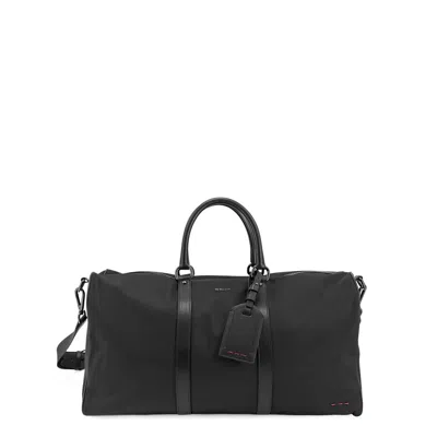 Kiton Nylon Duffel Bag With Leather Inserts In Black