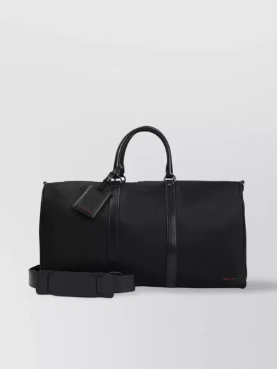 Kiton Nylon Duffle Bag Leather Accents