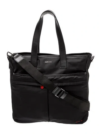 Pre-owned Kiton Nylon Messenger Bag In Black
