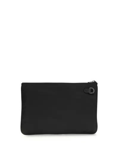 Kiton Nylon Pouch Clutch In Black