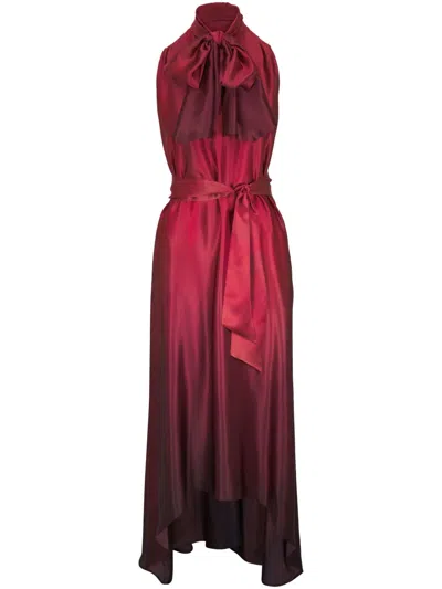 Kiton Ombré-effect Maxi Dress In Red