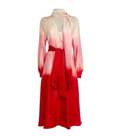 Kiton Ombre Midi Dress In Red