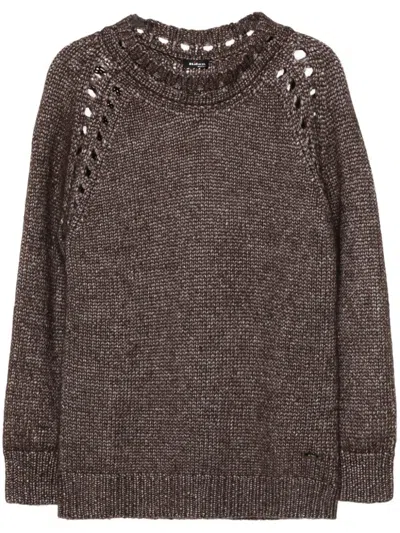 Kiton Open-knit Jumper In Brown