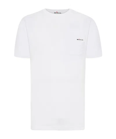 Kiton Open-necked Black Shirt In White