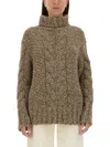 Kiton Oversized Wool T-shirt In Brown