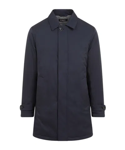 Kiton Single-breasted Coat In Blue