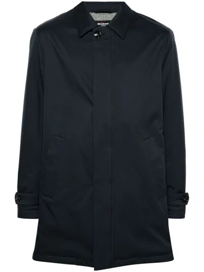 Kiton Padded Coat In Blue